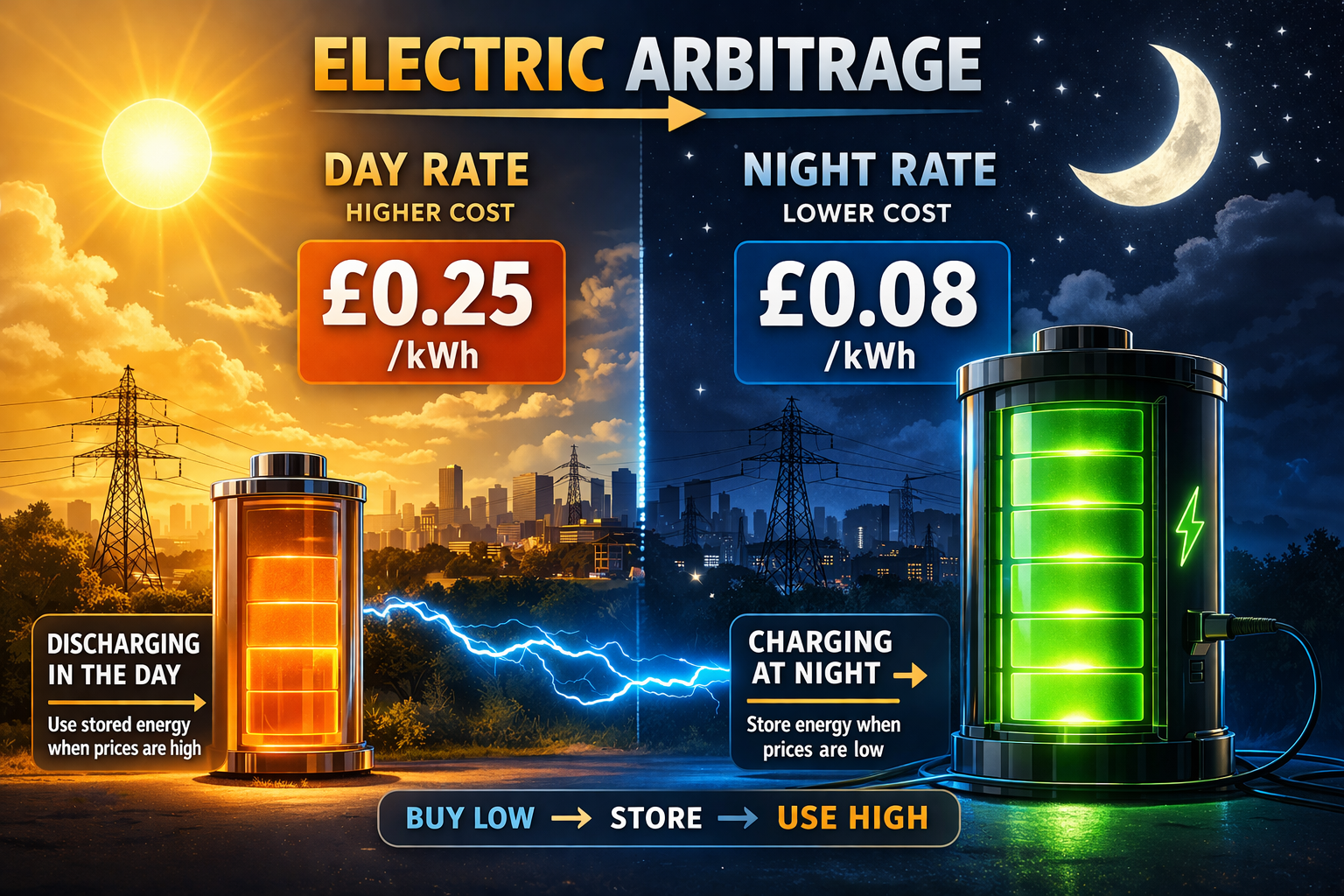 Overnight Arbitrage: Charge Your Batteries When Electricity Is Cheapest